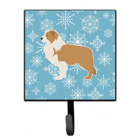 Carolines Treasures Winter Snowflake Red Border Collie Leash or Key Holder BB3522SH4